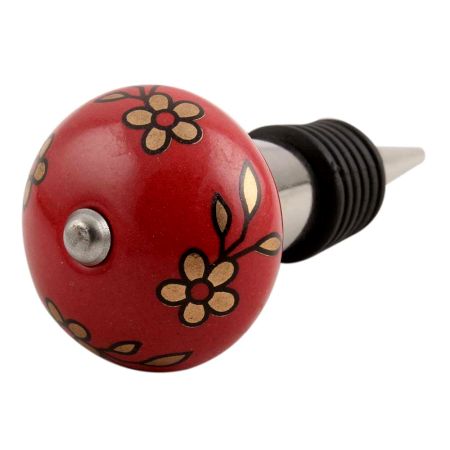 Golden Tiny Flower Ceramic Wine Stopper